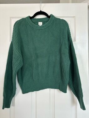 a new day Deep Teal Ribbed Crewneck Sweater - Women